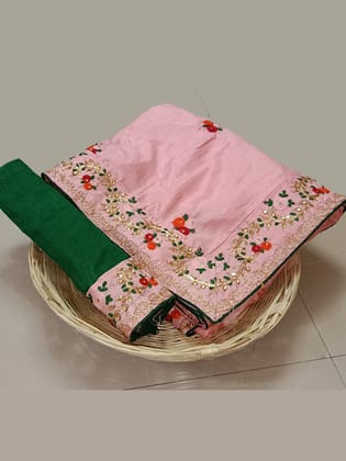 Amara - Party Wear Silk Saree With Gota Patti  Work