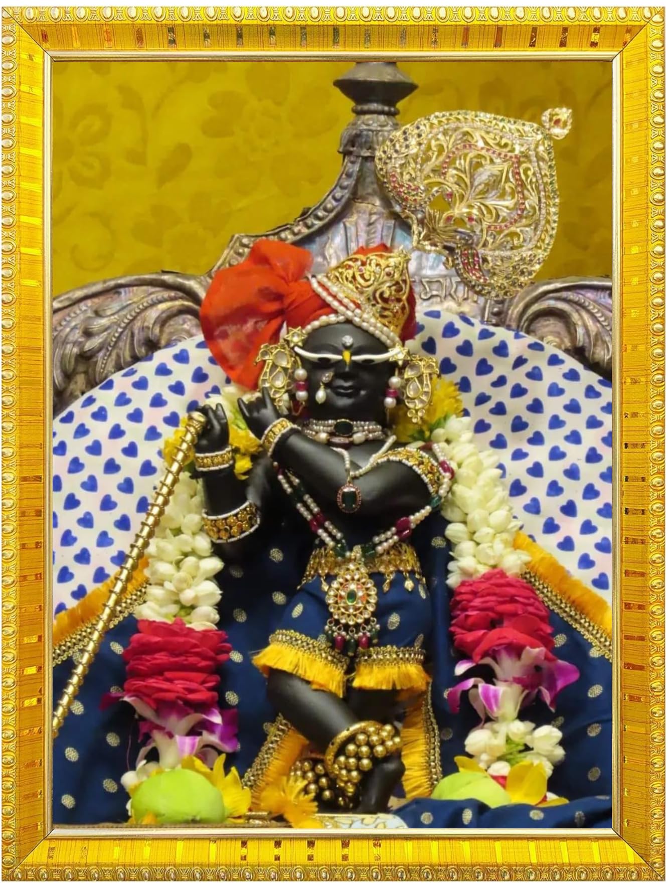 NOKKES Radha Raman Vrindavan Radha Raman Thakur Ji Photo Frames Religious Photo frame 5X7 Inch Photo Frame_QWW33