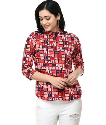 SAAKAA Women's Crepe Regular Top ( Red )
