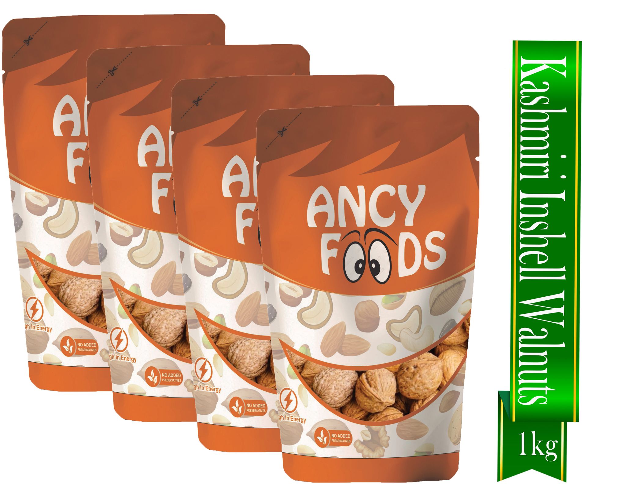 Ancy Kashmiri Sabut Akhrot 1000 Grams (250 Grams X 4) – Inshell Walnut Dry Fruit | Rich in Proteins and Antioxidants – Supports Brain Health , Enhances Memory, Boosts Mood, Supports Heart Fun