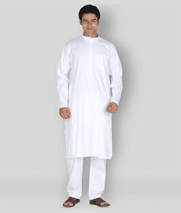 Sttoffa - White Cotton Regular Fit Men's Kurta Pyjama Set ( Pack of 1 )