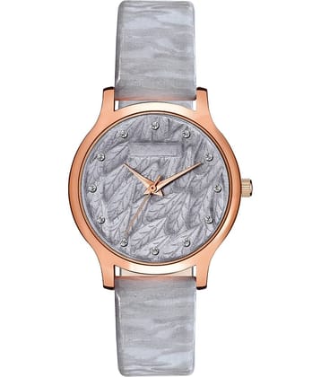 Trex Light Grey PU Analog Womens Watch