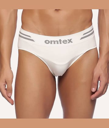 Omtex Pack of 1 Nylon Briefs For Men's ( White )