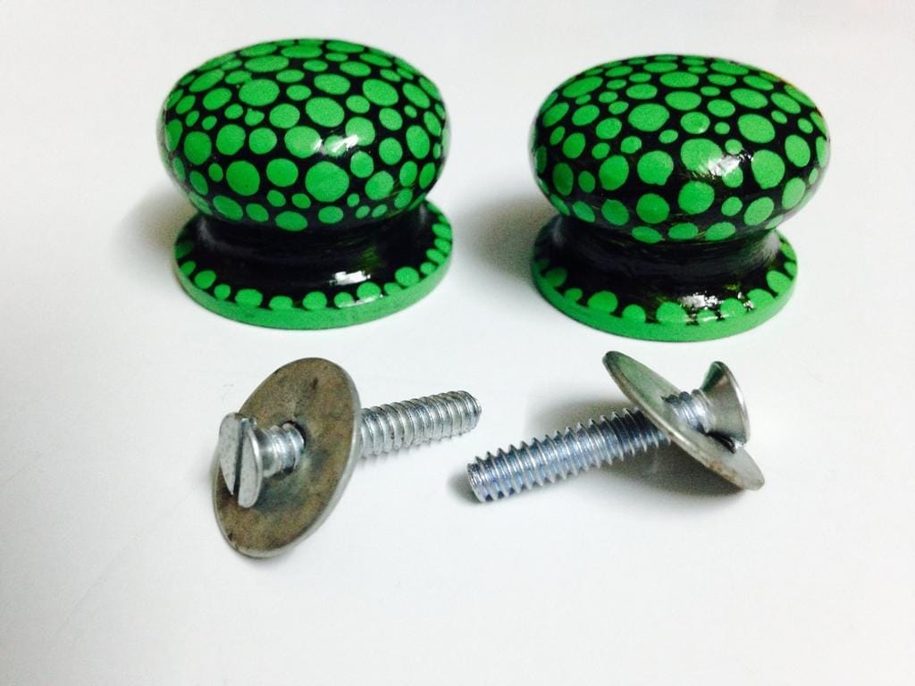 Green Bubble Knobs - Set of 2