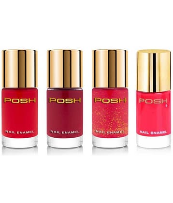 Posh Nail Polish Red Glossy Pack of 4 36 mL