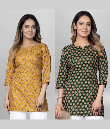 Cotton Blend Short Kurti For Women (Pack of 2)