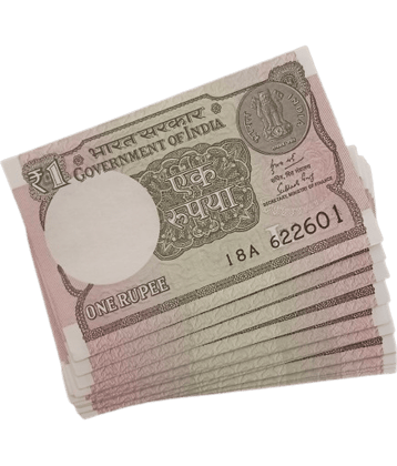 India One Rupee Consecutive Serial 10 Notes in Top Grade Gem UNC