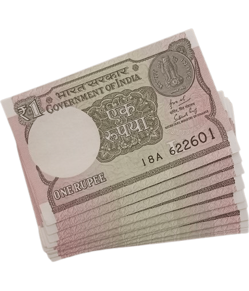 India One Rupee Consecutive Serial 10 Notes in Top Grade Gem UNC