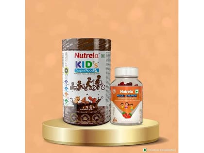 Patanjali Nutrela Kids SuperFood + Kids Multivitamin Gummies (Combo)