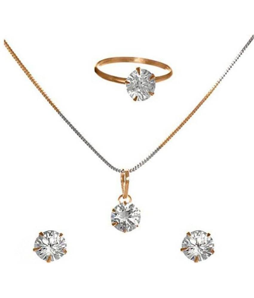 PUJVI - Silver Pendant set ( Pack of 2 )