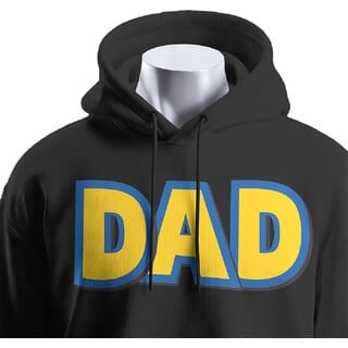 BULL CLOTHING DAD Black Hoodie Design with 60 Cotton / 40 Polyester  280 GSM for Softness and Comfort (L)