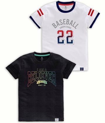 CODEZ Pack of 2 Boys Cotton Blend T-Shirt ( Multi Color )