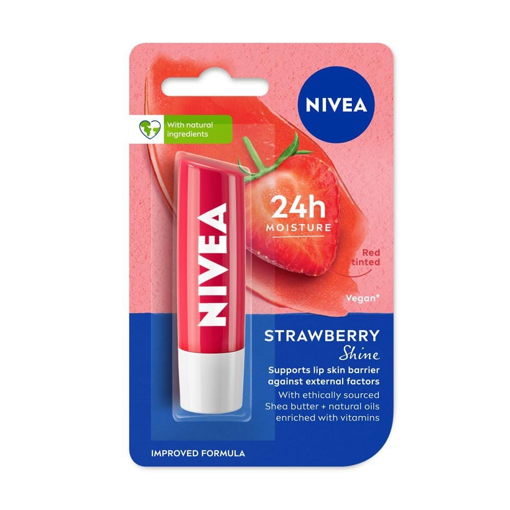 NIVEA STRAWBERRY SHINE LIP BALM 4.8 GMS