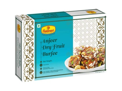  Haldiram's Anjeer Dryfruit Burfee Packed Sweets - 500 Gm