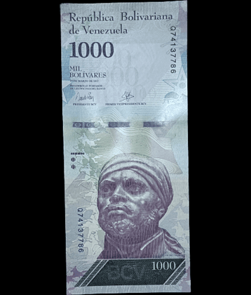 SUPER ANTIQUES GALLERY - VENEZUELA 1000 BOLIVARES ENDING 786 NOTE 1 Paper currency & Bank notes