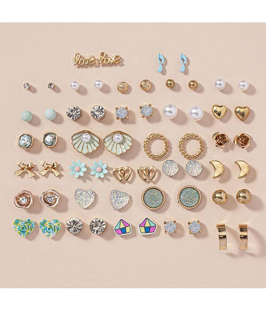 Thrillz Korean Stud Earrings ( Multicolor , More Than 10 )