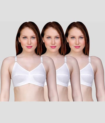TCG Pack of 3 Cotton Blend Non Padded Women's Push Up Bra ( White )