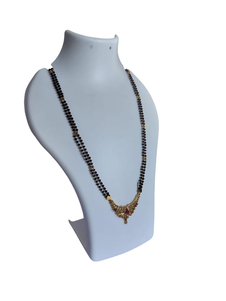 Black Beads Mangalsutra with Gold Pendant for Women