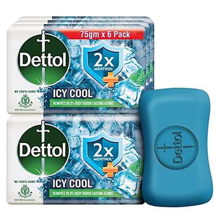 Dettol Bathing Bar Soap - Cool, 6x75 g (Multipack)