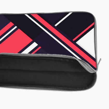"Vibrant Pink And Blue Stripe" Laptop Sleeves:Bold Modern Design for Every Size-17" / Grey