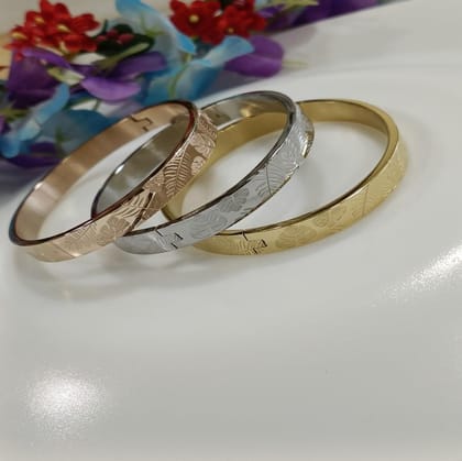 Set of Three Stainless Steel Unisex Kada- STKD 4171