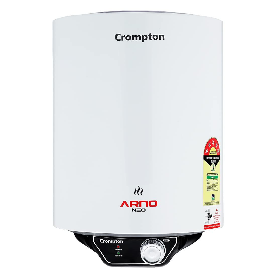 Crompton Arno Neo 10-L 5 Star Rated Storage Water Heater with Advanced 3 Level Safety National Energy Conservation Award Winner 2023 Crompton Arno Neo 10-L 5 Star Rated Storage Water Heater with Advanced 3 Level Safety National Energy Conservation Award 