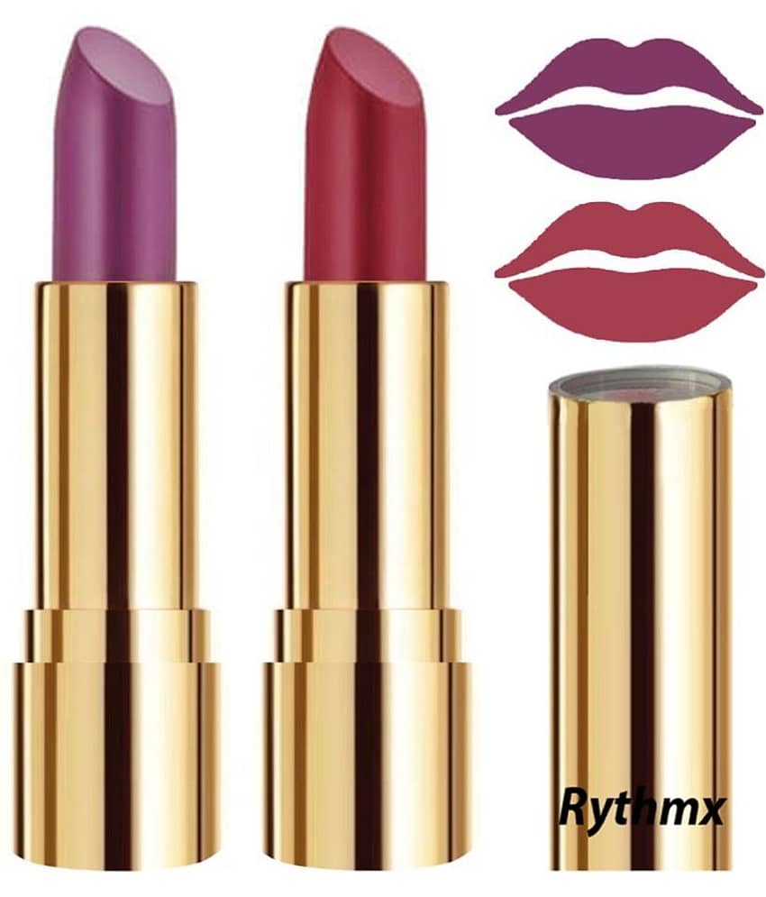 Rythmx Purple,Pink Matte Creme Lipstick Long Stay on Lips Multi Pack of 2 8 g