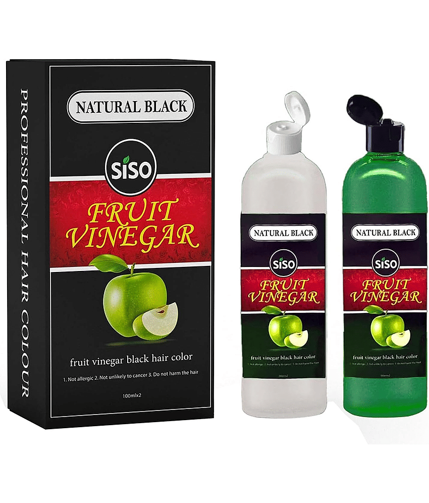 Siso Fruit Vinegar Permanent Hair Color, Natural Black Color Dye,Pack of 1