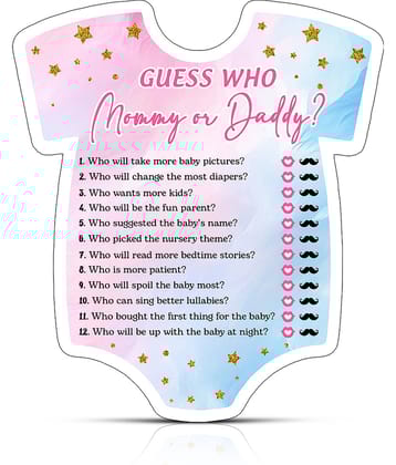 Zyozi Baby Shower Game Kit | Baby Shower Game Card | Baby Shower Game Cards | Baby Shower Naming Kit/Baby Shower Items (Pack Of 30)