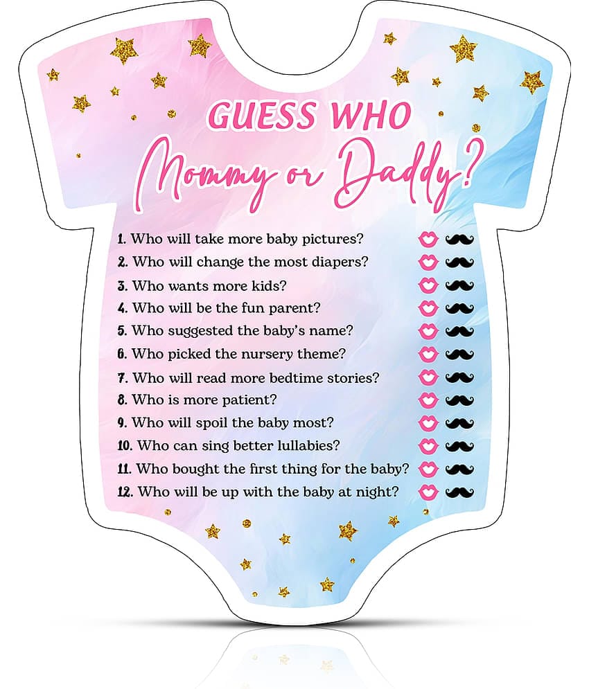 Zyozi Baby Shower Game Kit | Baby Shower Game Card | Baby Shower Game Cards | Baby Shower Naming Kit/Baby Shower Items (Pack Of 30)