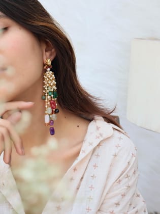 Lenka Multicolored Kundan Earrings-Multicolor