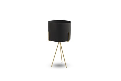 Noir and Gilt Metal Planter - Clean With Dry Cloth