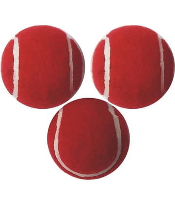 A1VK Cricket Tennis Ball Red 3pec