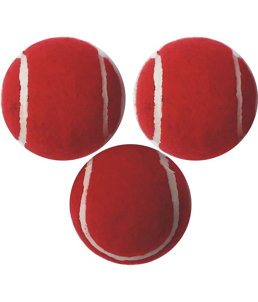 A1VK Cricket Tennis Ball Red 3pec
