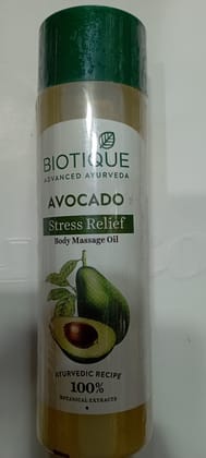 BIOTIQUE ADVANCED AYURVEDA AVOCADO STRESS RELIEF BODY MASSAGE OIL 200 ML