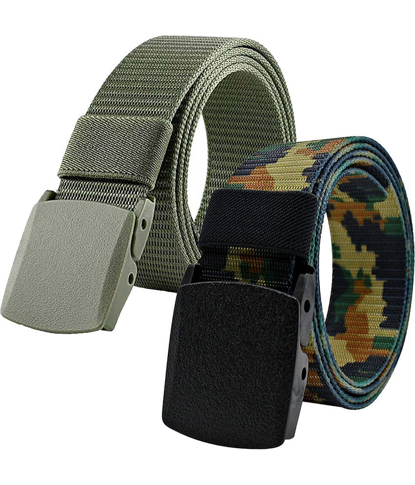 Loopa Multi Nylon Casual Belt Pack of 2
