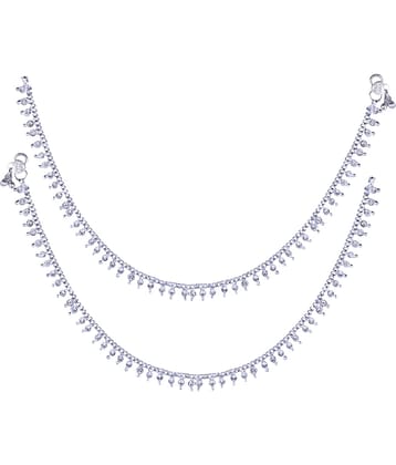 Vighnaharta Silver Anklets ( Pack of 2 )