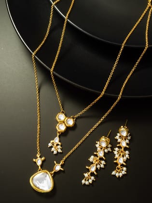 Morison Elegant Gold Necklace and Earrings  A Classic Statement Piece