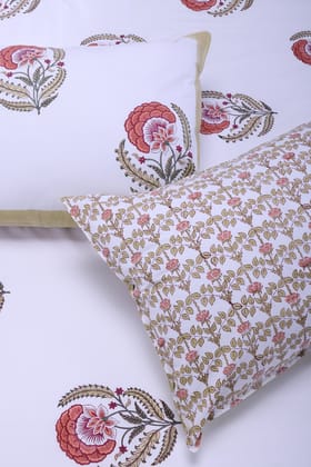 Naadiya Flower Mustard Cotton Percale Bedsheet-Single - 60 x 90 in / Mustard / Mustard