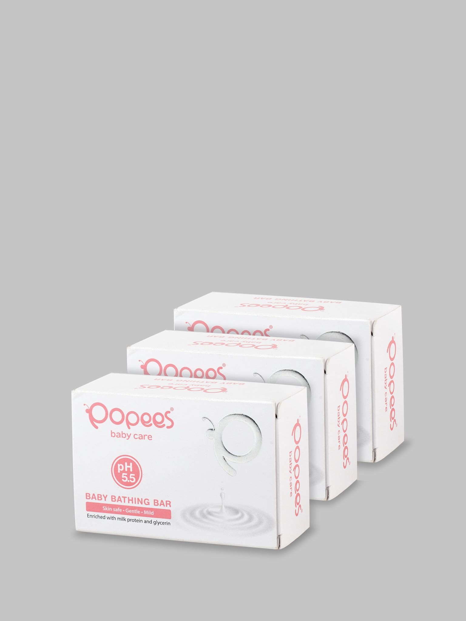 Popees Baby Bathing Bar with pH 5.5 - Pack of 3-100
