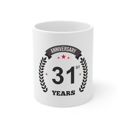 DARSHANS Ceramic 31st Anniversary Printed Coffee Mug (Color: White, Capacity:330ml) DARSHANS Ceramic 31st Anniversary Printed Coffee Mug (Color: White, Capacity:330ml)