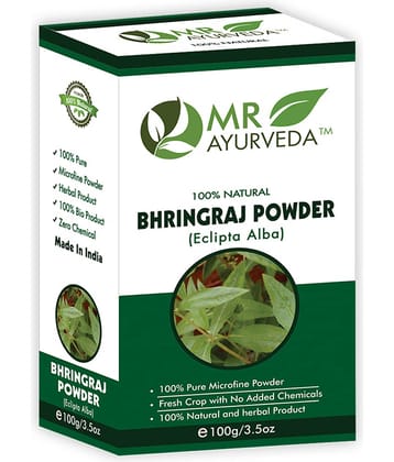 MR Ayurveda Bhringraj Powder Soft, Shiny Hair Scalp Treatment 100 g