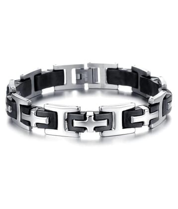 The Jewelbox Black Stainless Steel Bracelets - None