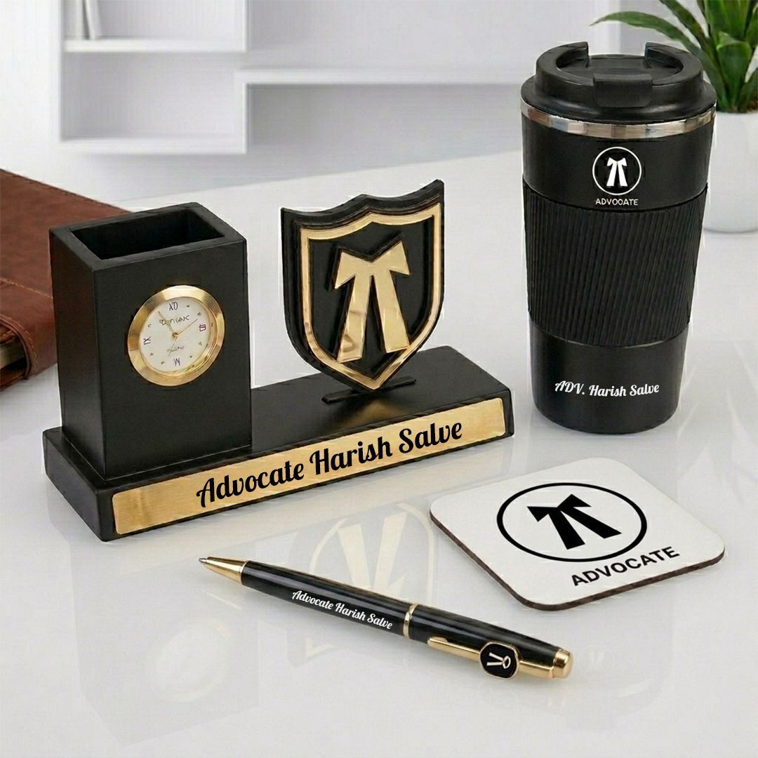 Premium Advocate Office Accessories Set with Name Tumbler & Pen