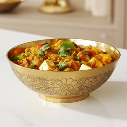 Brass Bowl Katora Embose Medium (ZMAS215 C)