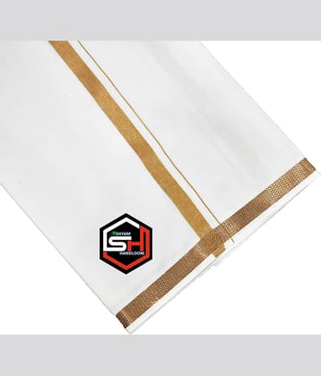 Shyam Handloom Cotton Men's Dhoti White ( Pack of 1 )