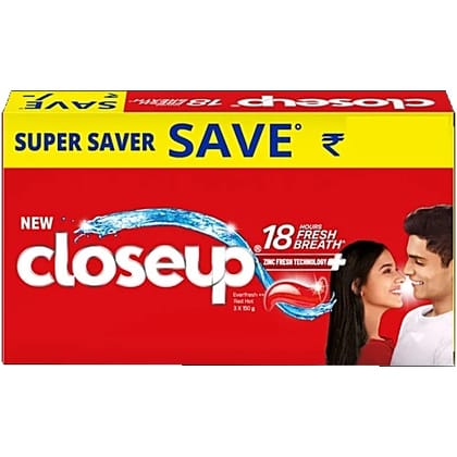 Closeup Toothpaste Long lasting 18 Hours Of Fresh Breath & White Teeth, 150 g (Pack of 3)