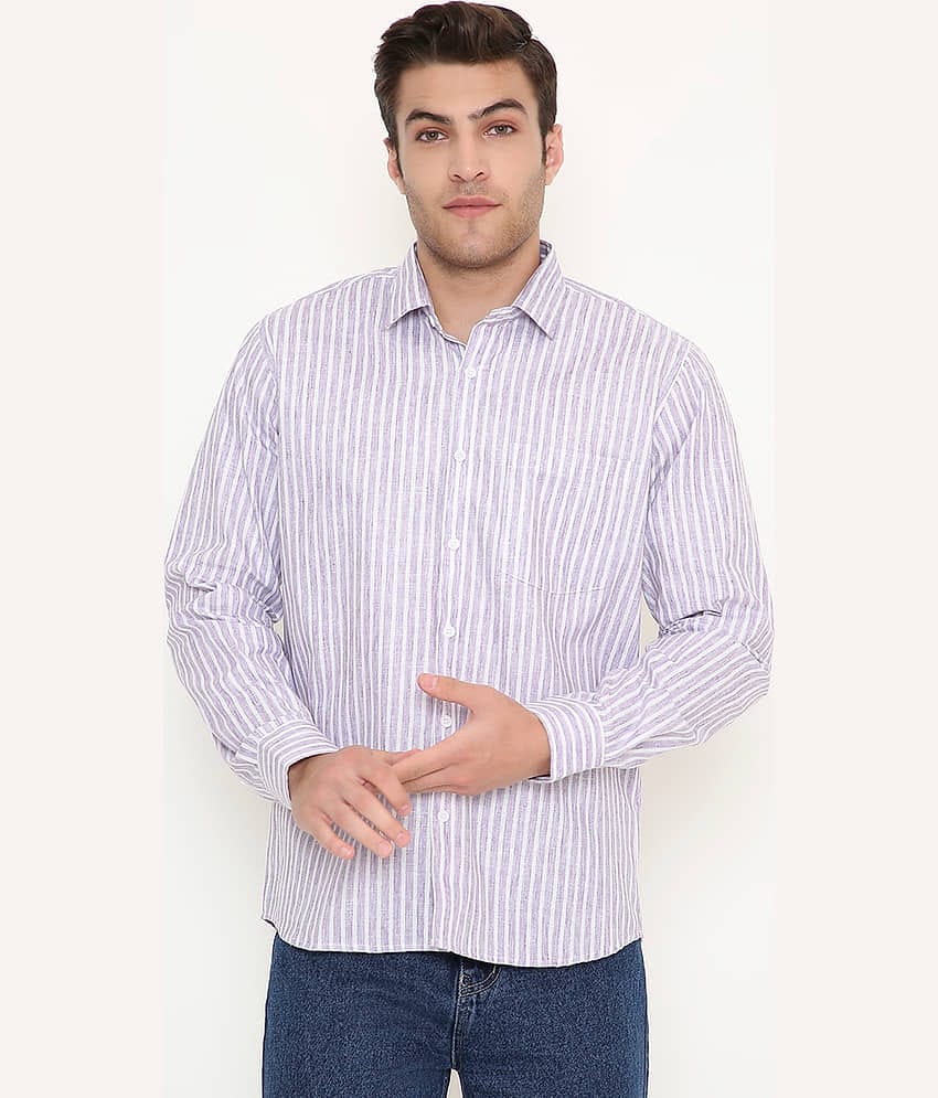 Maharaja Cotton Blend Slim Fit Full Sleeves Men's Formal Shirt - Purple ( Pack of 1 )