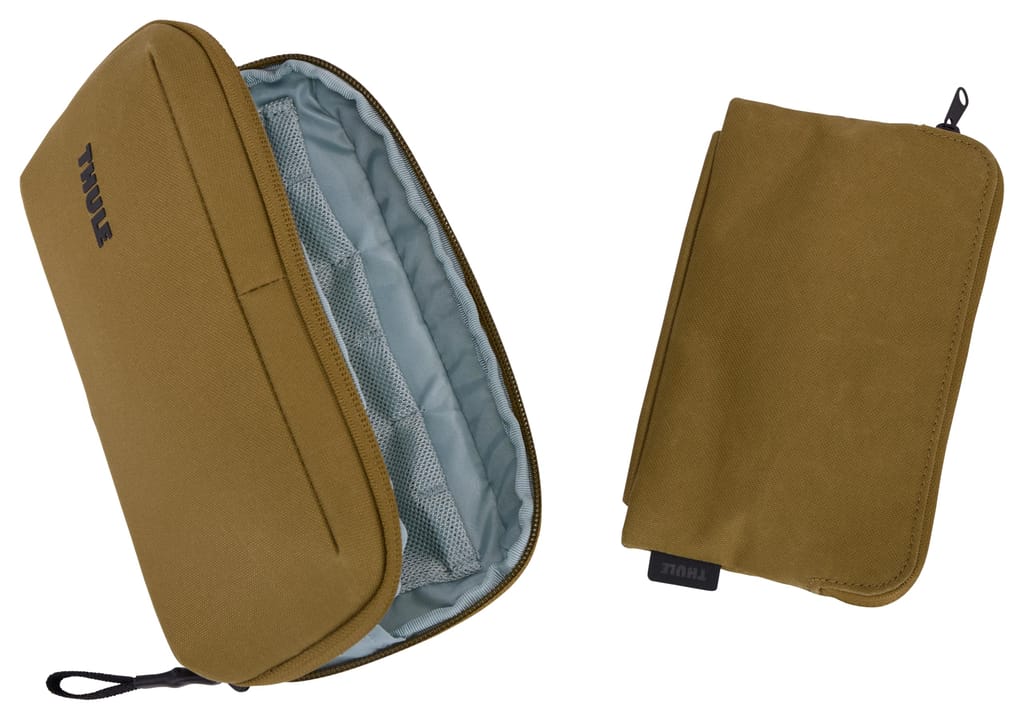 Thule Aion Travel Organizer - 2-in-1 Pouch Includes Travel Wallet and Electronics Bag - RFID Blocking Zipper Pouch - Internal Pockets to Stay Organized - 100% Recycled Waxed PFC-Free Fabric