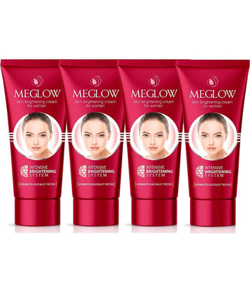 Meglow Women Skin Brightening Cream With Enriched with Aloe Vera, Cucumber Extracts 50g (Pack Of 4)